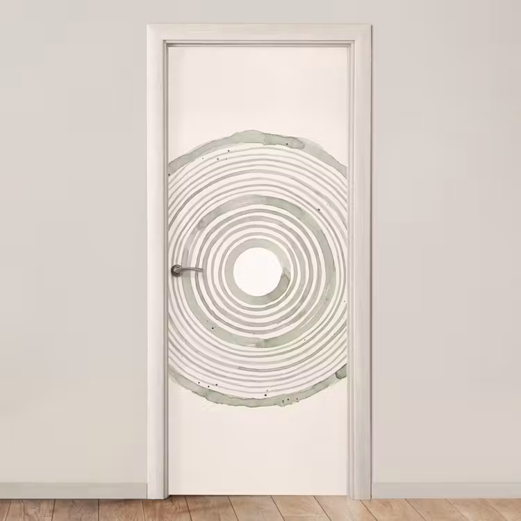Abstractie - Cirkels - Waterverf - Groen - Modern deurposter klein -3d_beige