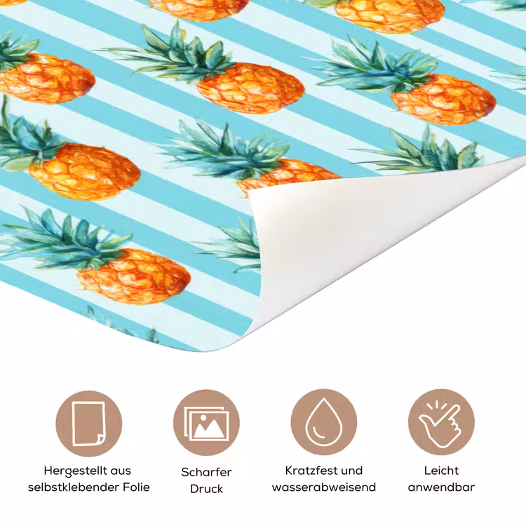 Ananas - Strepen - Groen deurposter klein 289 -tcloseup_DE