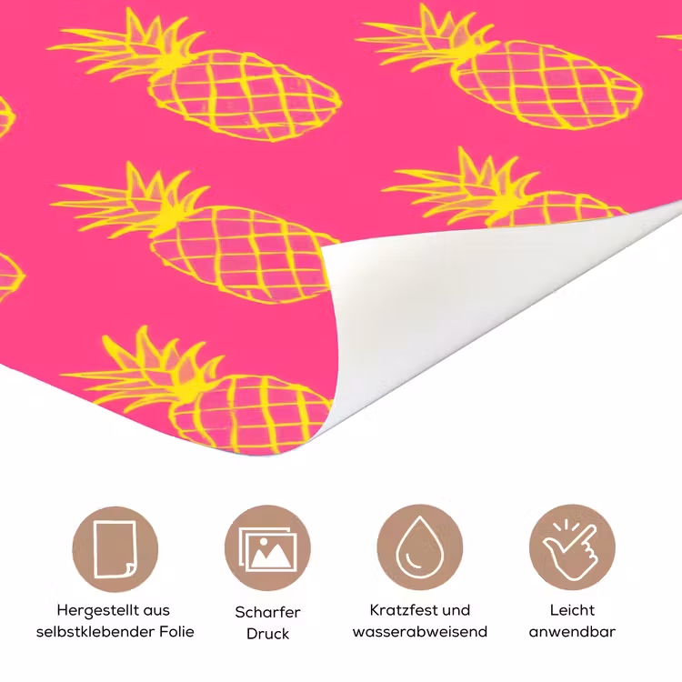 Ananas - Trendy - Roze deurposter klein 289 -tcloseup_DE