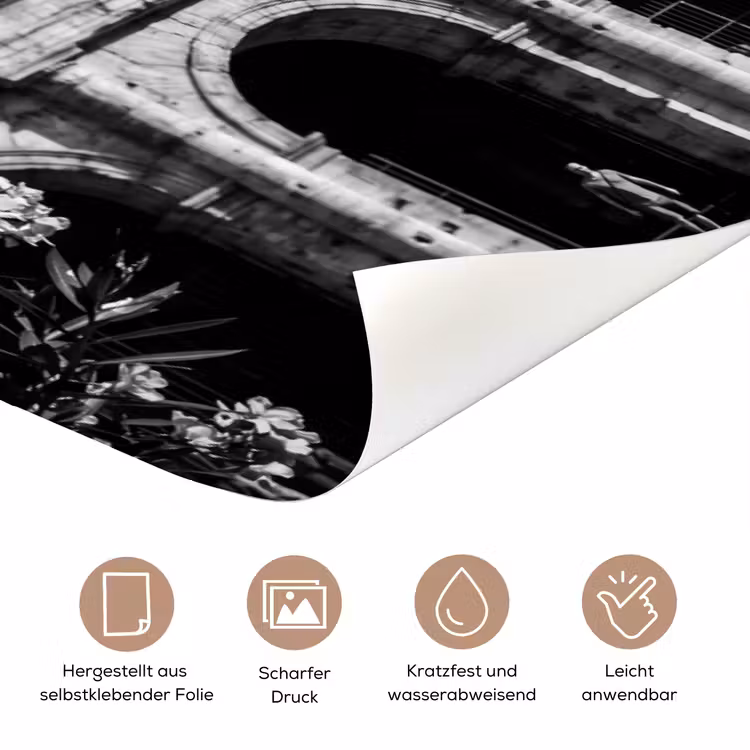 Architectuur - Colosseum - Rome - Historisch - Zwart-wit deurposter klein -tcloseup_DE