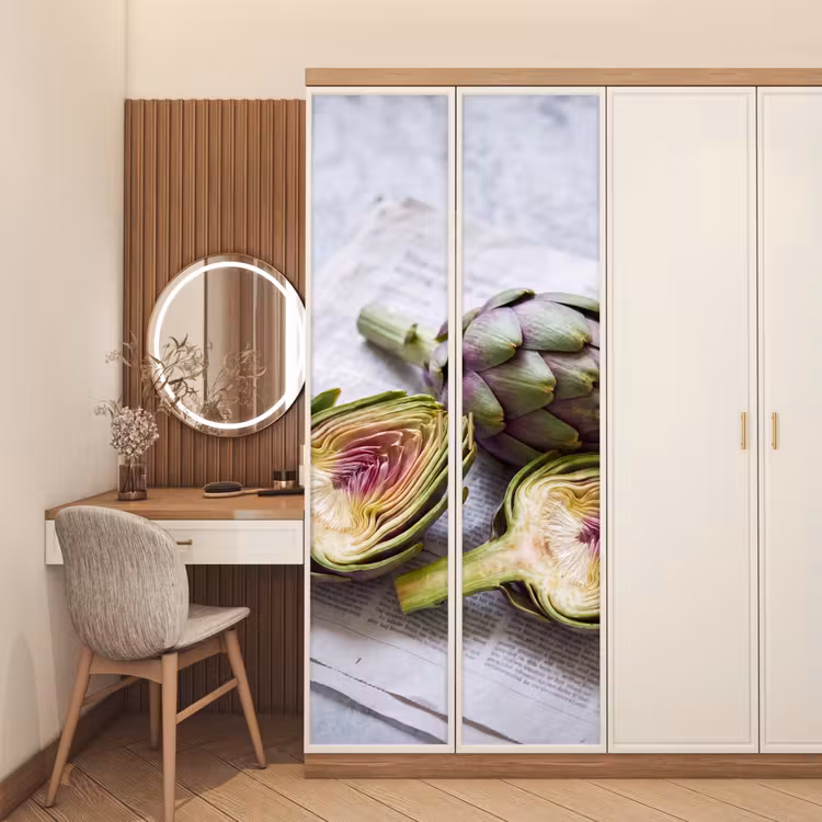 Türtapete - Artischocke – aufgeschnitten – Essen - Artisjok - Doorgesneden - Eten deurposter klein