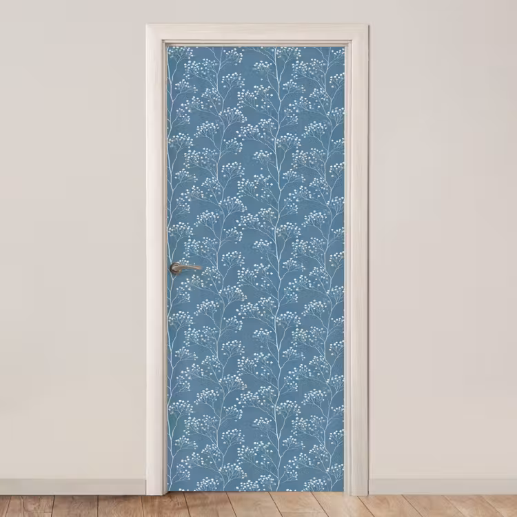 Takken - Bessen - Patroon - Lichtblauw deurposter klein 289 -3d_beige