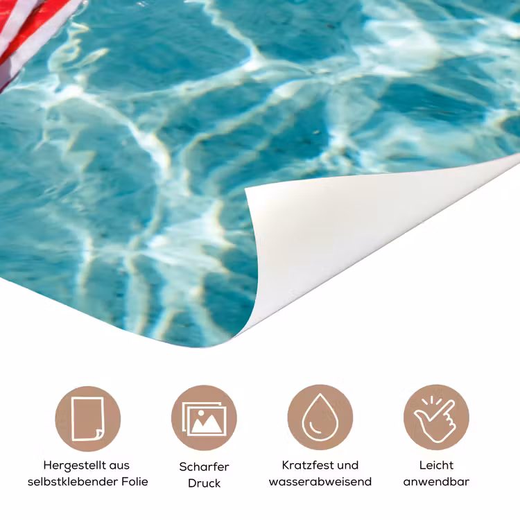 Zwemkleding - Gestreept - Water - Zomer - Rood-wit deurposter klein -tcloseup_DE