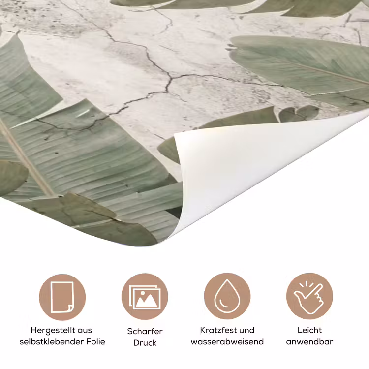 Bananenbladeren - Beton - Groen deurposter klein -tcloseup_DE