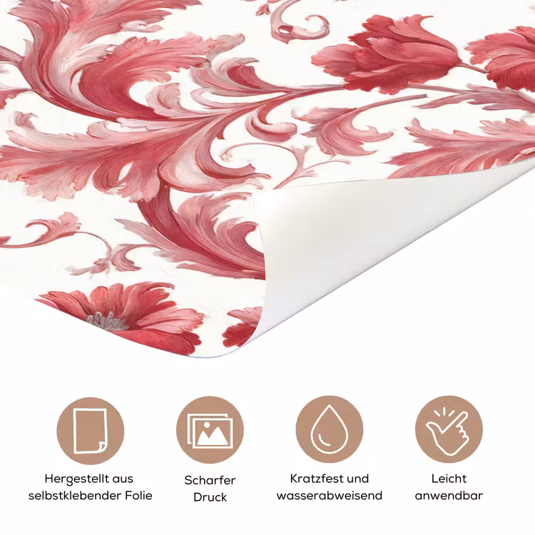 Barok - Patroon - Rood deurposter klein 289 -tcloseup_DE