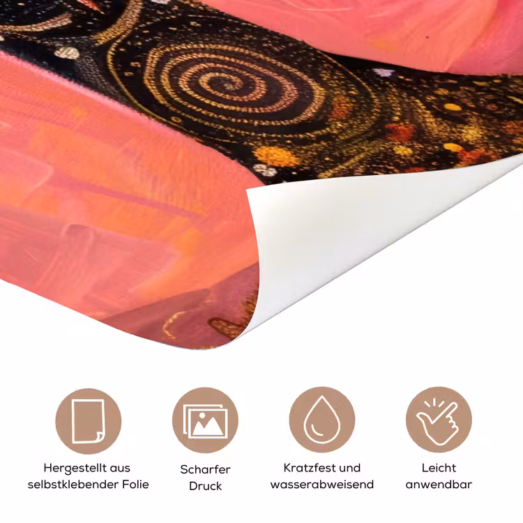 Boom - Levensboom - Roze - Goud deurposter klein -tcloseup_DE