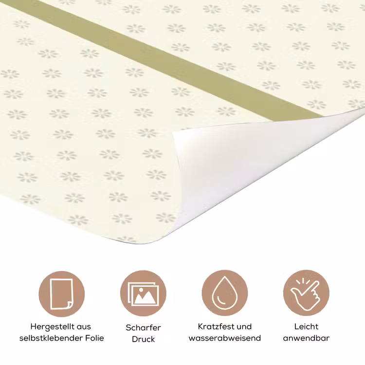 Boom - Bladeren - Groen - Decoratief - Beige deurposter klein -tcloseup_DE