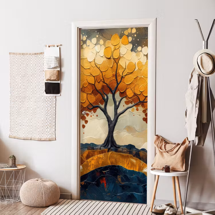 Boom - Natuur - Goud - Modern deurposter klein -sfeer6