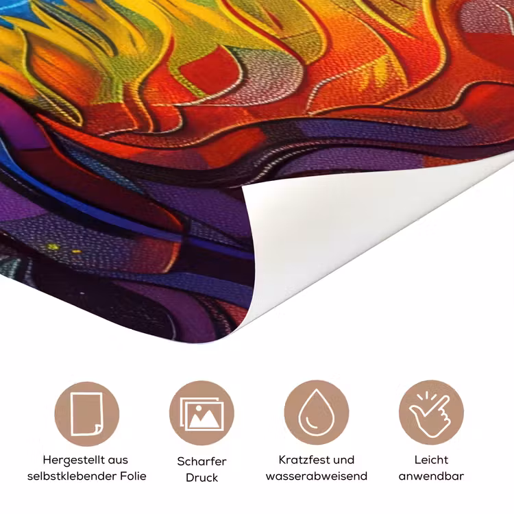 Boom - Zon - Verflook - Kleuren - Abstract deurposter klein -tcloseup_DE
