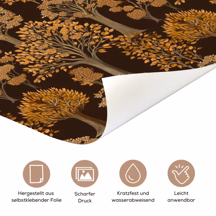 Bomen - Patroon - Bruin deurposter klein 289 -tcloseup_DE