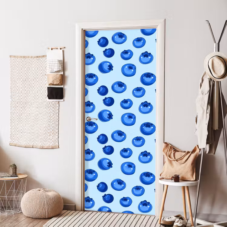 Bessen - Modern - Blauw deurposter klein 289 -sfeer6