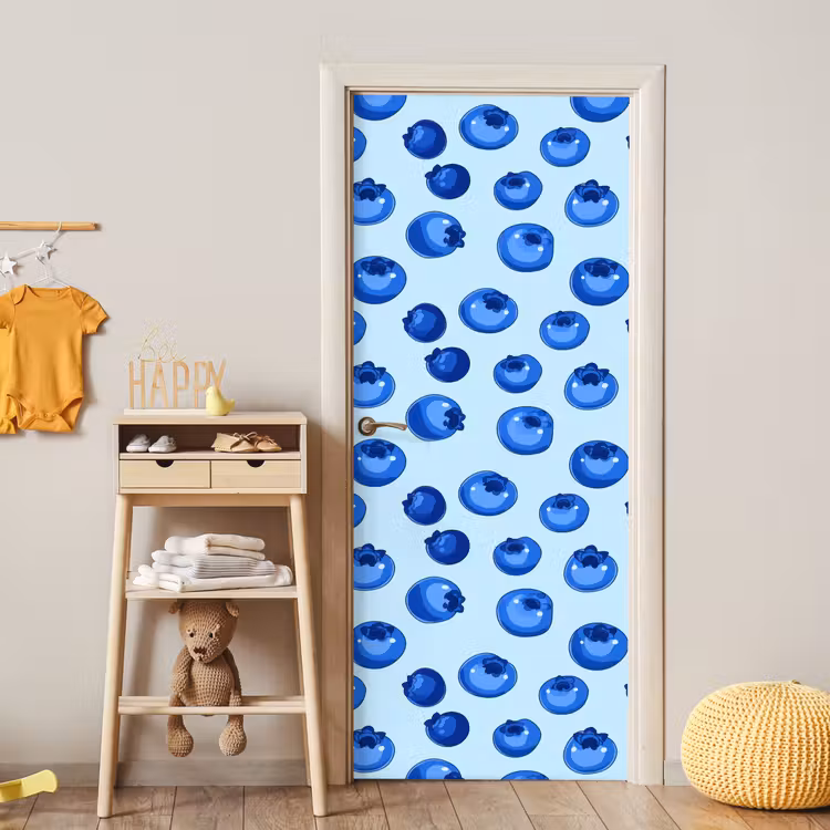 Bessen - Modern - Blauw deurposter klein 289 -sfeer4