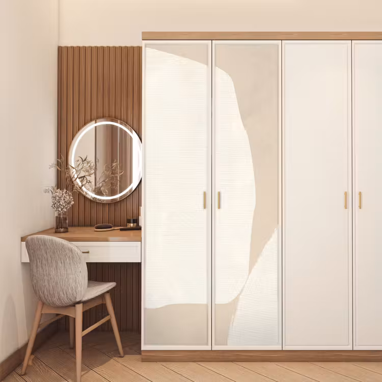 Beige - Abstract - Modern deurposter klein -sfeer3