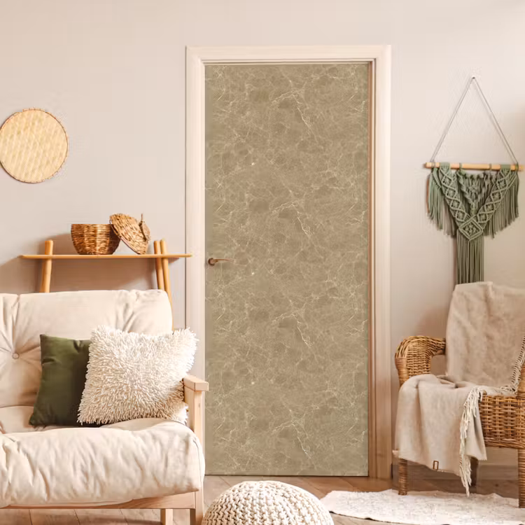 Beige - Marmer - Witte aders deurposter klein 289 -sfeer2