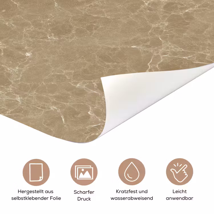 Beige - Marmer - Witte aders deurposter klein 289 -tcloseup_DE