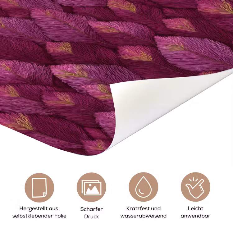 Bladeren - Patroon - Burgundy deurposter klein 289 -tcloseup_DE