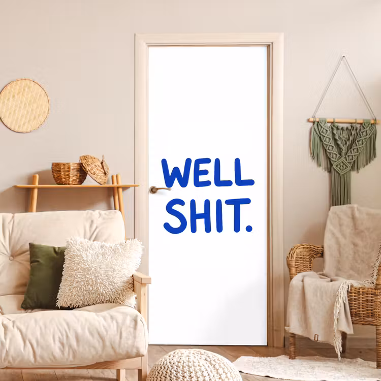 Blauw - Quote - Wit deurposter klein -sfeer2