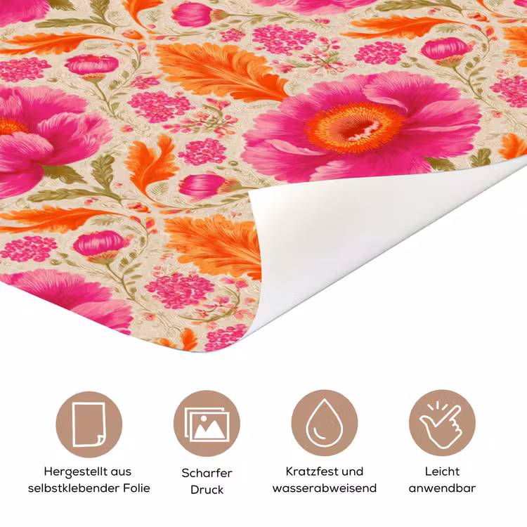 Bloemen - Barok - Roze - Oranje deurposter klein 289 -tcloseup_DE