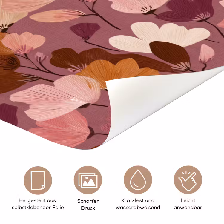 Bloem - Patroon - Roze deurposter klein 289 -tcloseup_DE