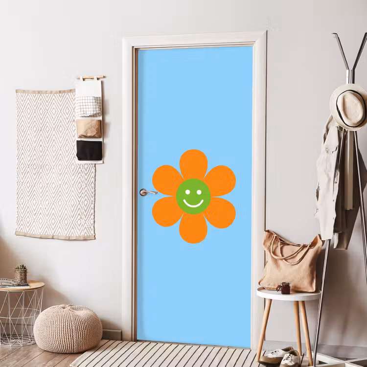 Bloem - Smiley - Kleurrijk deurposter klein -sfeer6