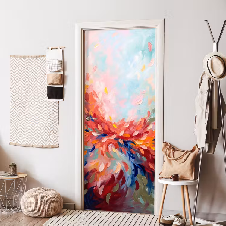 Bloemen - Abstract - Kunst - Modern deurposter klein -sfeer6
