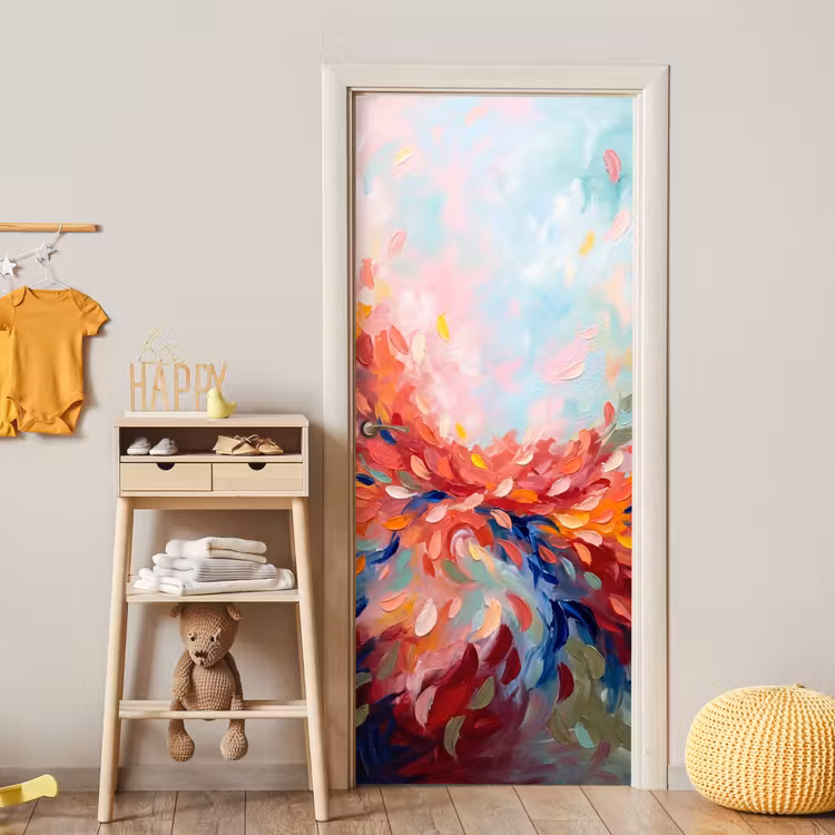 Bloemen - Abstract - Kunst - Modern deurposter klein -sfeer4