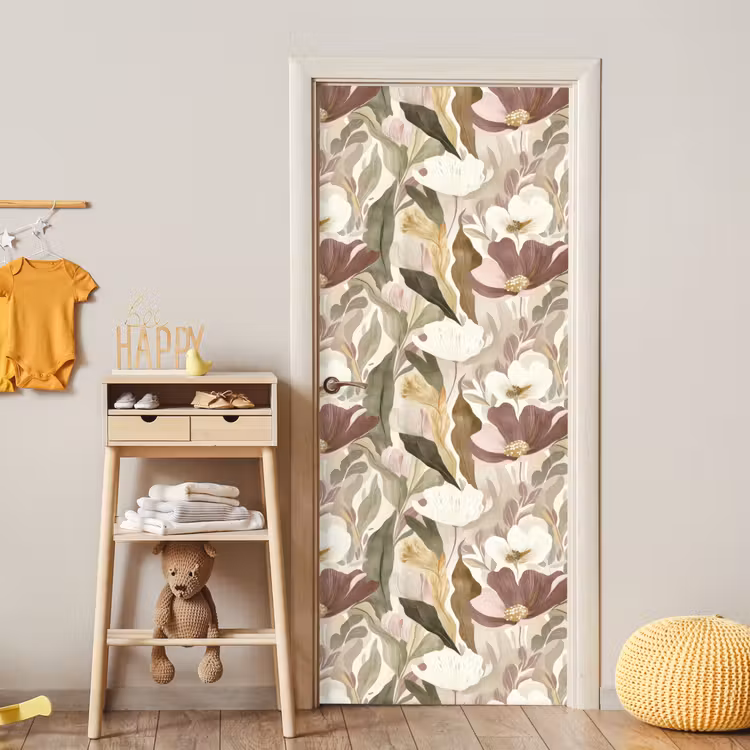 Bloemen - Aquarel - Kleurrijk deurposter klein 289 -sfeer4