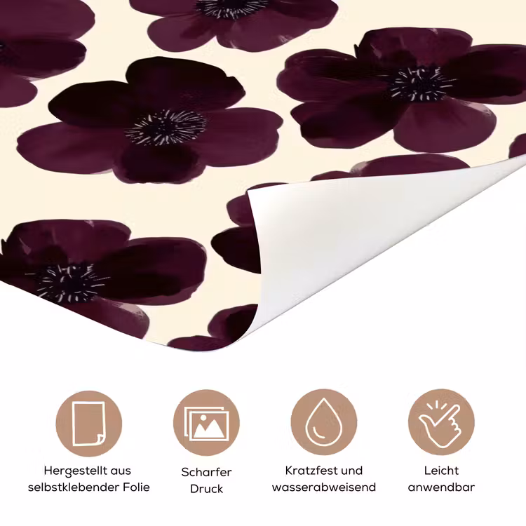 Bloemen - Aquarel - Paars deurposter klein 289 -tcloseup_DE