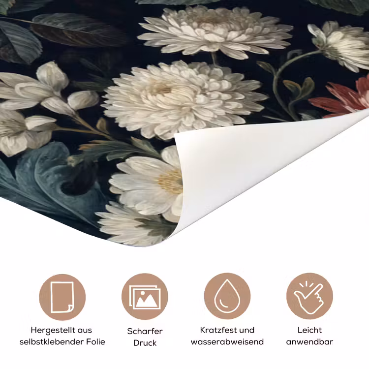 Bloemen - Boeket - Botanisch - Vintage - Donkere achtergrond deurposter klein -tcloseup_DE
