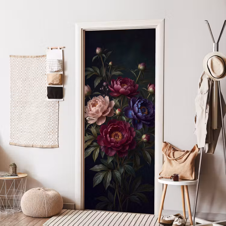 Bloemen - Boeket - Natuur - Modern - Donker deurposter klein -sfeer6