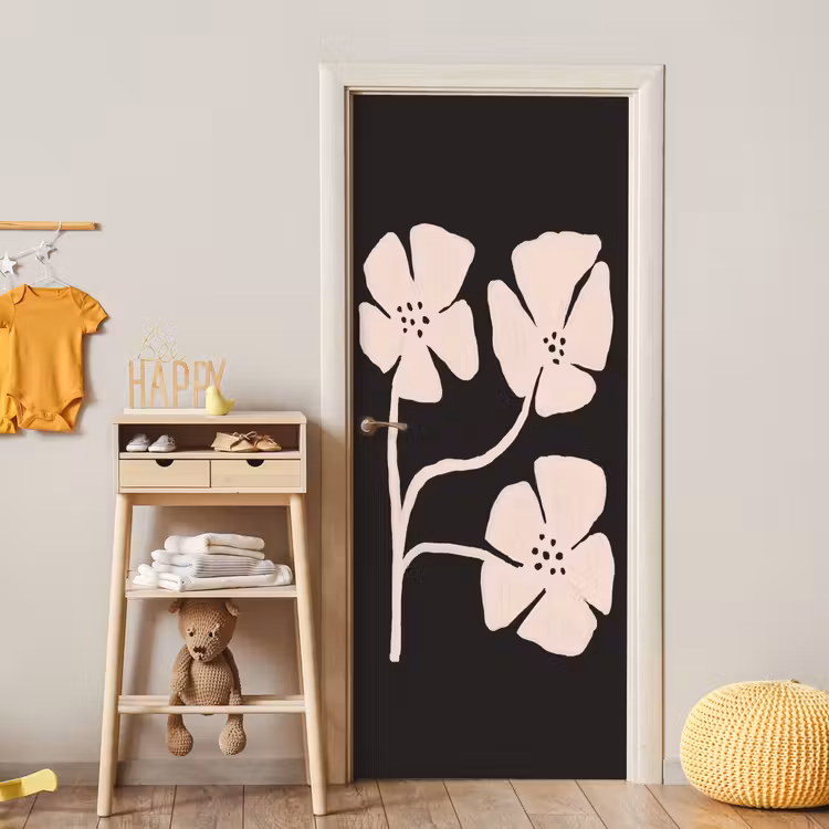 Bloemen - Bohemian - Pastel - Kunst deurposter klein -sfeer4