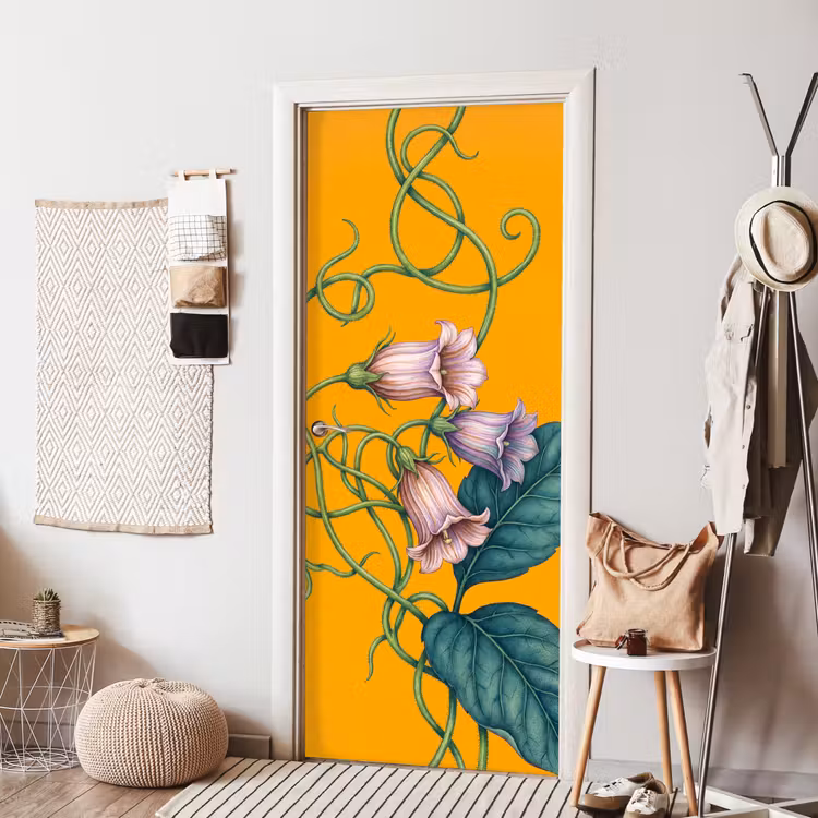 Türtapete - Blumen – Botanik – Gelb - Bloemen - Botanisch - Geel deurposter klein