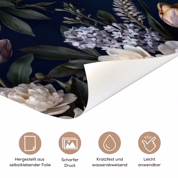 Bloemen - Donker - Elegant - Natuur - Wit deurposter klein -tcloseup_DE