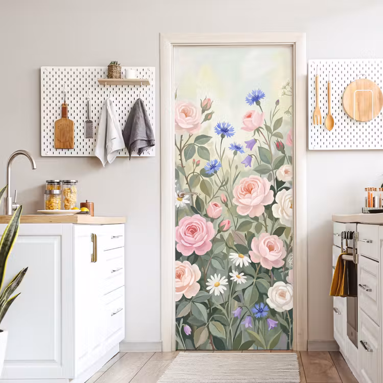Bloemen - Tuin - Natuur - Kleurrijk deurposter klein -sfeer5