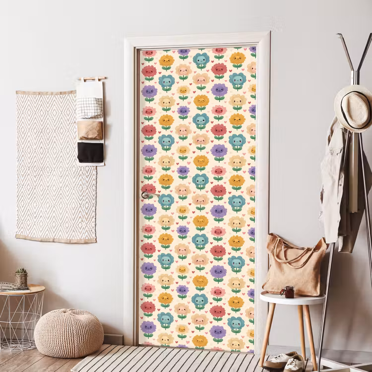 Bloemen - Hartjes - Kleurrijk deurposter klein 289 -sfeer6