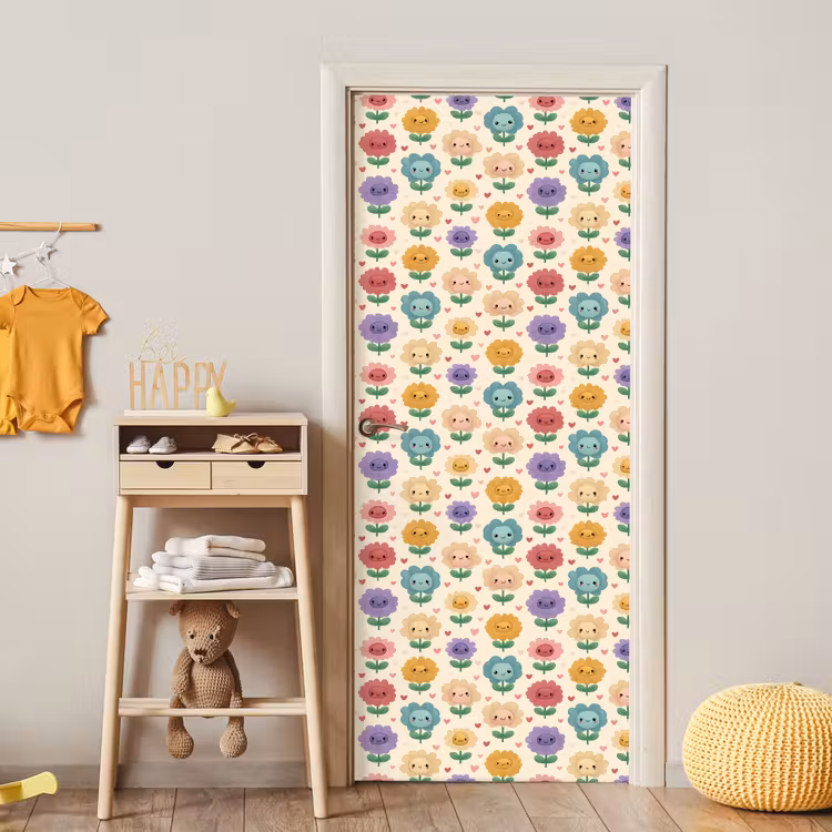 Bloemen - Hartjes - Kleurrijk deurposter klein 289 -sfeer4