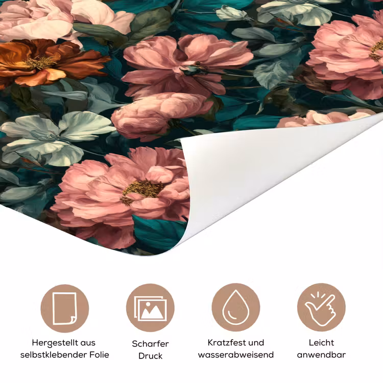 Bloemen - Schilderachtig - Patroon - Roze deurposter klein 289 -tcloseup_DE