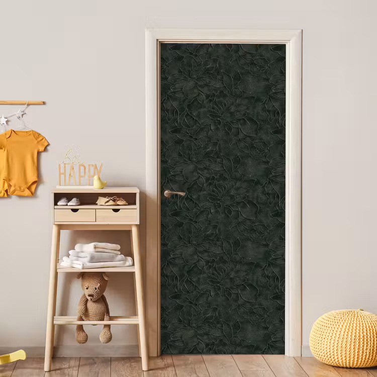 Bloemen - Lijnen - Groen deurposter klein 289 -sfeer4