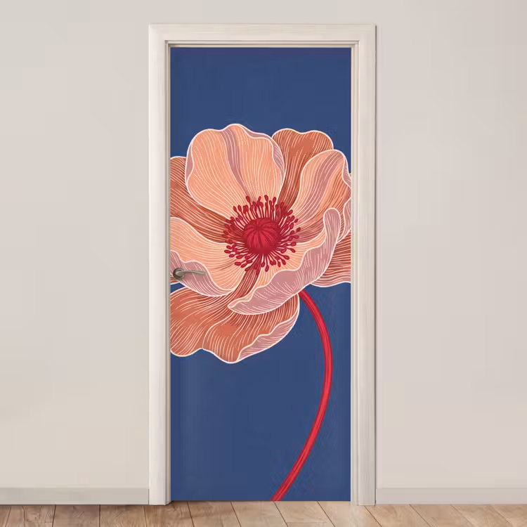 Türtapete - Blumen – Modern – Abstrakt - Bloemen - Modern - Abstract deurposter klein