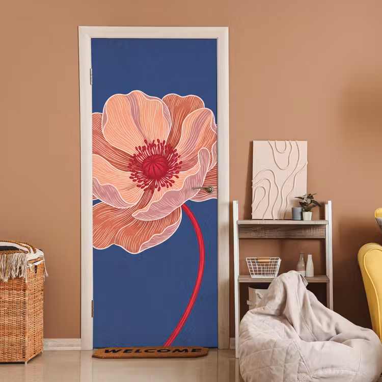Türtapete - Blumen – Modern – Abstrakt - Bloemen - Modern - Abstract deurposter klein