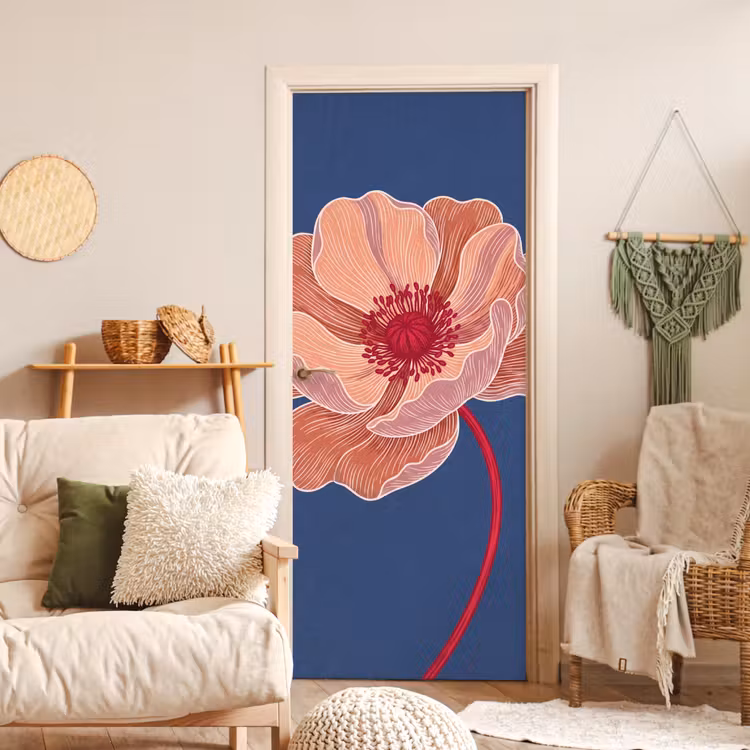Türtapete - Blumen – Modern – Abstrakt - Bloemen - Modern - Abstract deurposter klein