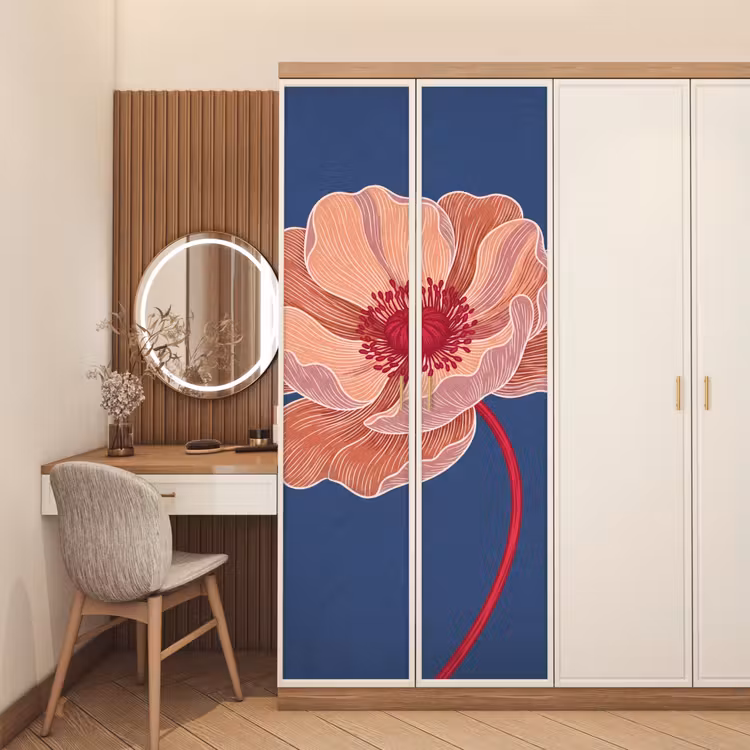 Türtapete - Blumen – Modern – Abstrakt - Bloemen - Modern - Abstract deurposter klein