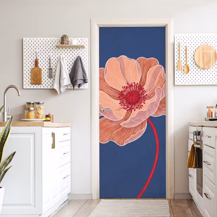 Türtapete - Blumen – Modern – Abstrakt - Bloemen - Modern - Abstract deurposter klein