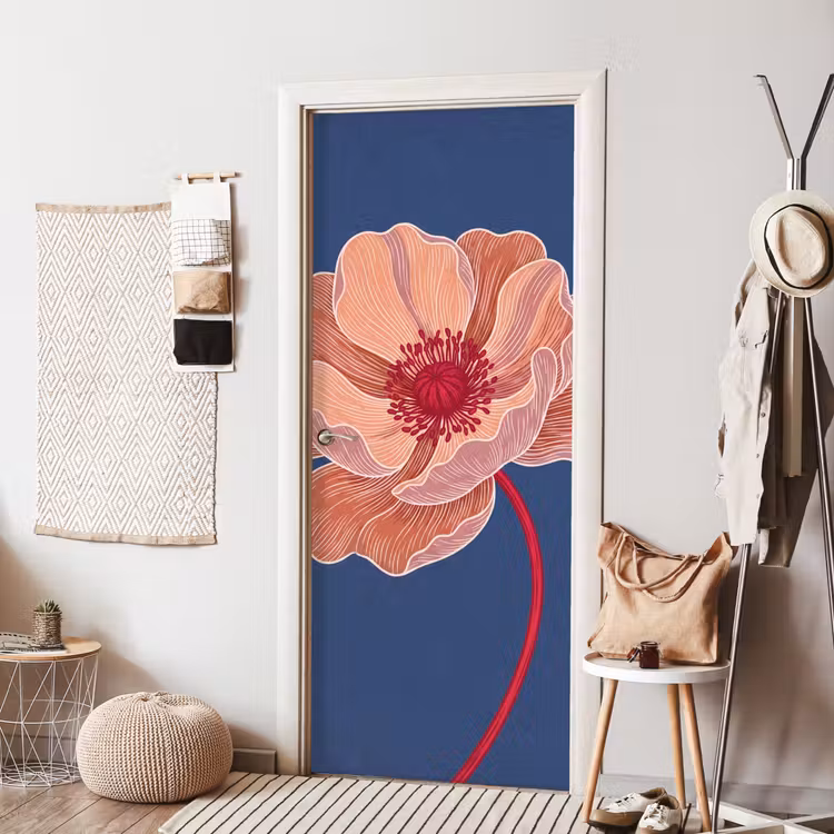 Türtapete - Blumen – Modern – Abstrakt - Bloemen - Modern - Abstract deurposter klein
