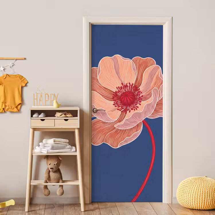Türtapete - Blumen – Modern – Abstrakt - Bloemen - Modern - Abstract deurposter klein