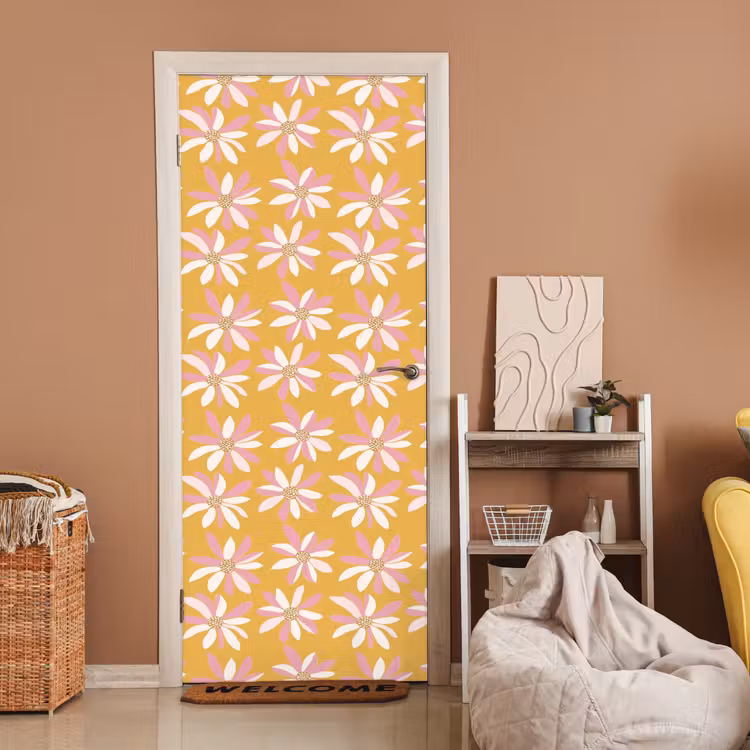 Bloemen - Modern - Geel deurposter klein 289 -sfeer1
