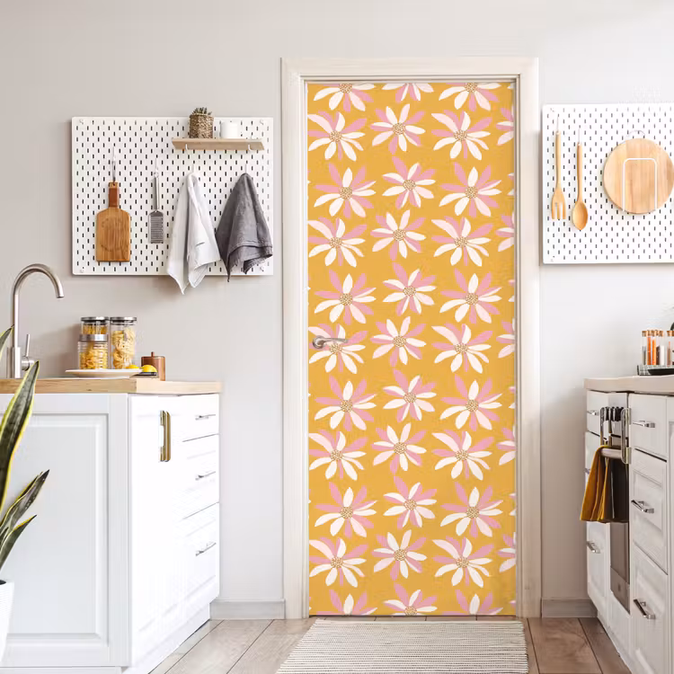 Bloemen - Modern - Geel deurposter klein 289 -sfeer5