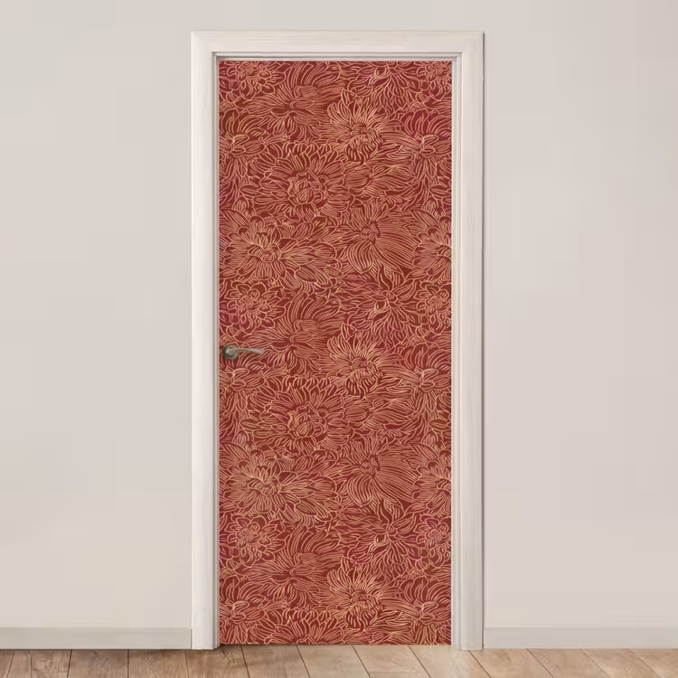 Bloemen - Motief - Rood deurposter klein 289 -3d_beige