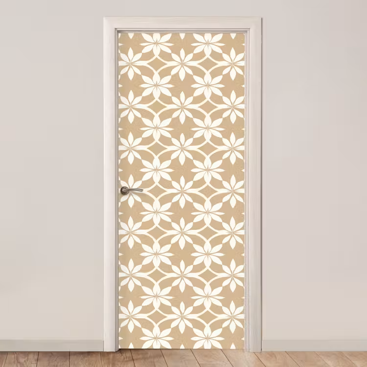 Bloemen - Patroon - Beige deurposter klein 289 -3d_beige
