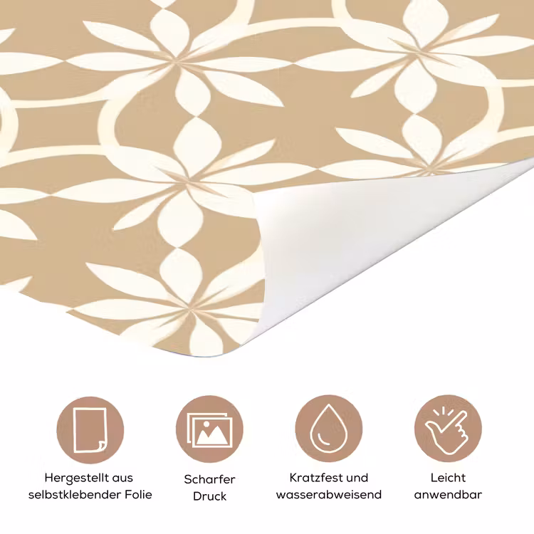 Bloemen - Patroon - Beige deurposter klein 289 -tcloseup_DE